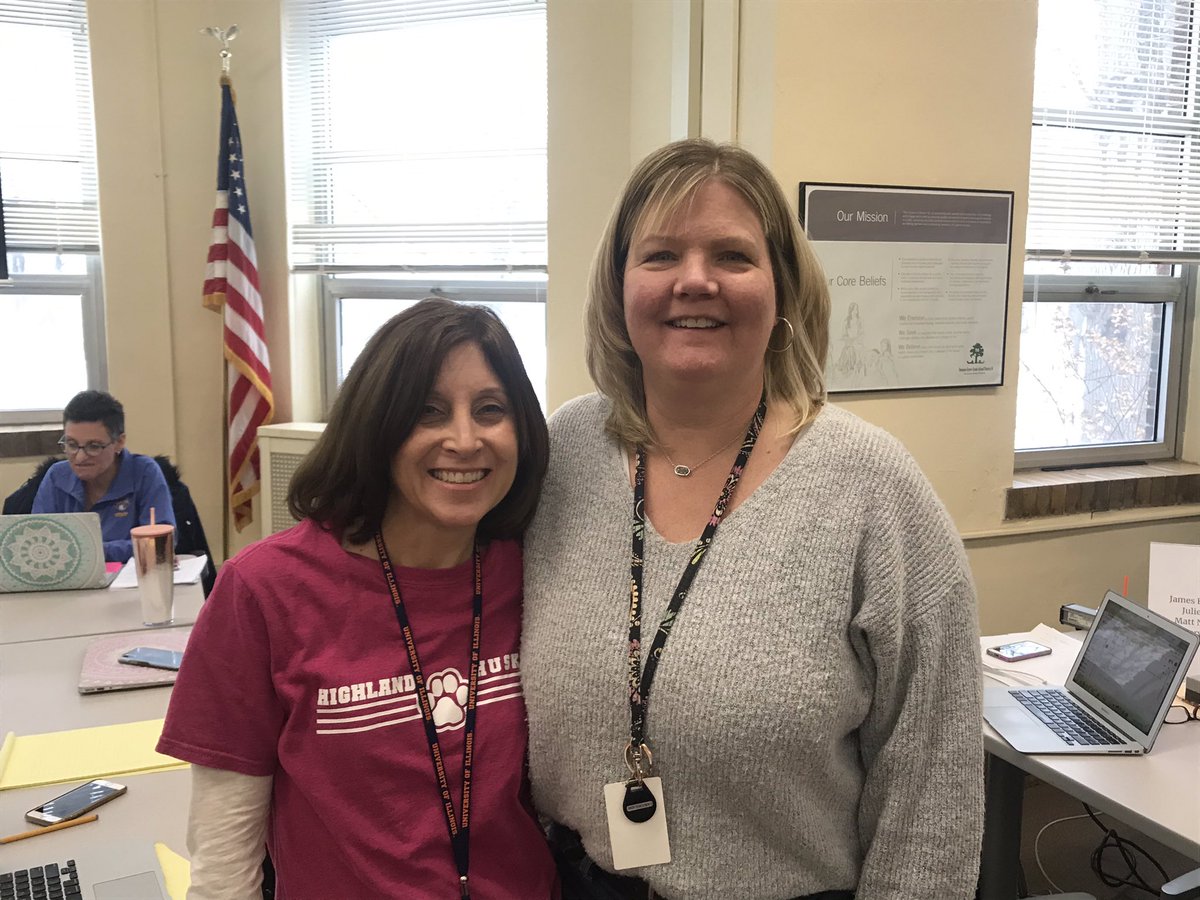 _Cpriester's tweet photo. Starting the morning with two Highland teachers! #mathcommittee #dg58pride https://t.co/EcEEUuFTsM