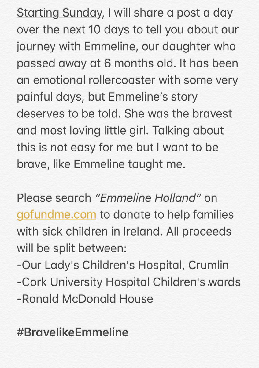billyholland's tweet image. My wife, Lanlih and I are fundraising for families of sick children in honour of our brave little girl Emmeline, who passed away last May at 6 months old. Please help us by donating at gofundme.com/emmelineholland @CMRF_Crumlin @RMHC_Ireland @CUHCharity Please RT #BravelikeEmmeline
