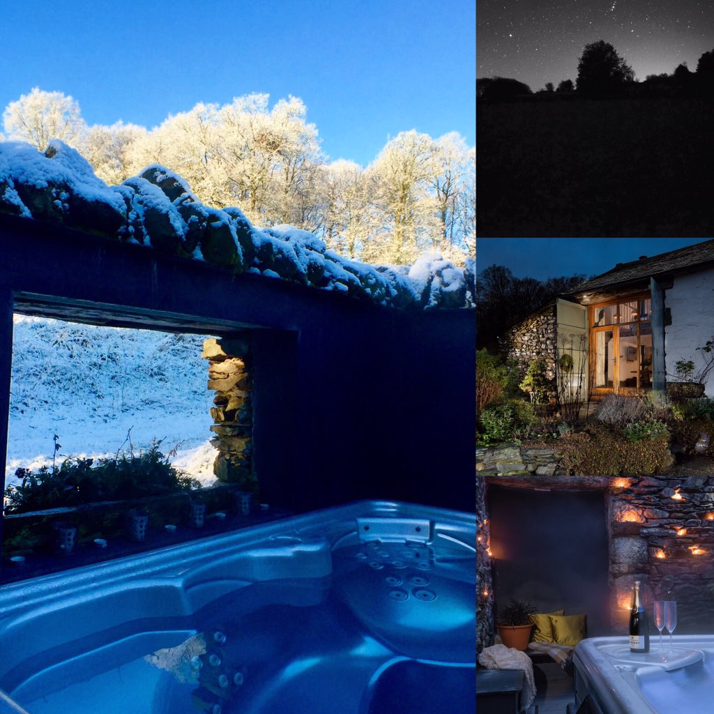 Weekday winter breaks available in Upper Crumble with #hottub #outdoorshower #logstove #cartmel #lenclume #rogans #staycation #romanticbreak Email to book sarah@crumblecottages.co.uk