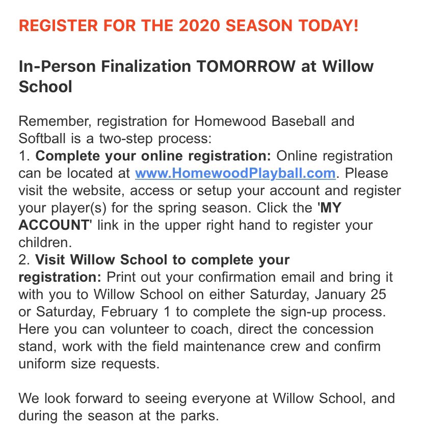 See you Saturday morning at Willow!