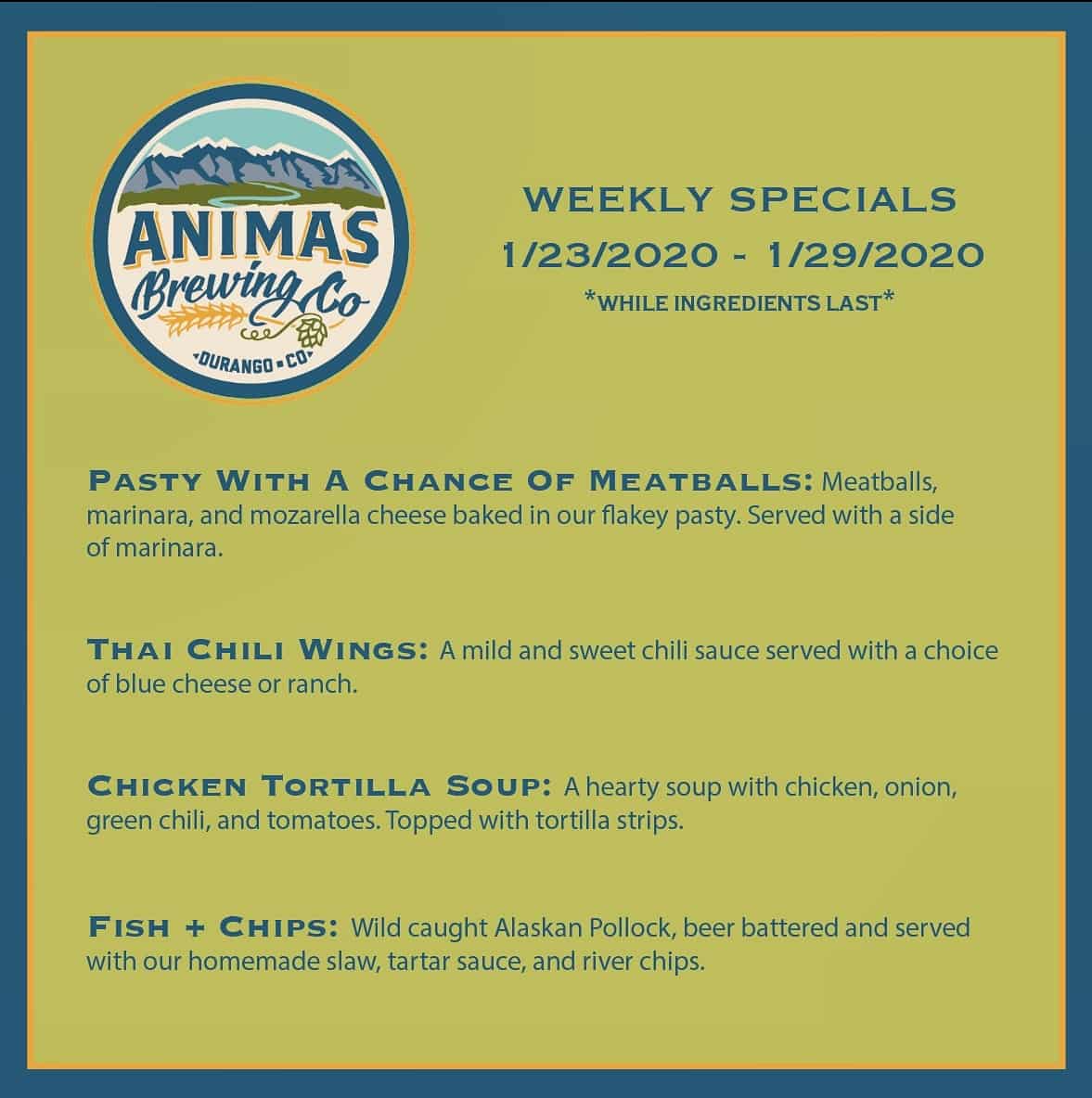 AnimasBrewingCo's tweet photo. On the menu this week: https://t.co/xBwmNVacLf