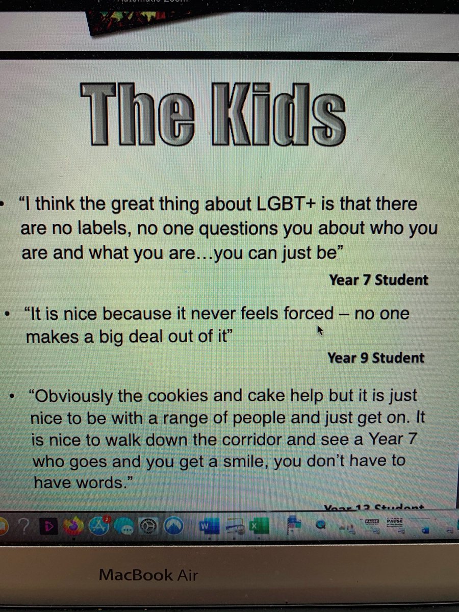 11./ It makes clear groups are set up by adult teachers FOR kids; and for kids ....of all ages. The guide includes quotes from a Year 7 student praising their group (yes an 11 year old). I'm not saying 11 year olds don't ever know if they're LGBT. Some later say they did know.