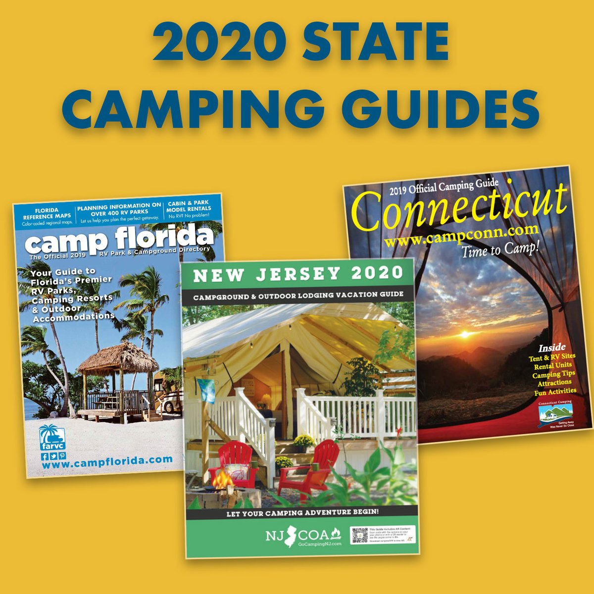GoCampingTweets's tweet photo. HOT OFF THE PRESS! 2020 state camping guides from across the national are debuting! Stay tuned throughout the spring and summer as we highlight state guides that will give you all the information about where to camp. https://t.co/48dYYQ9lzI
