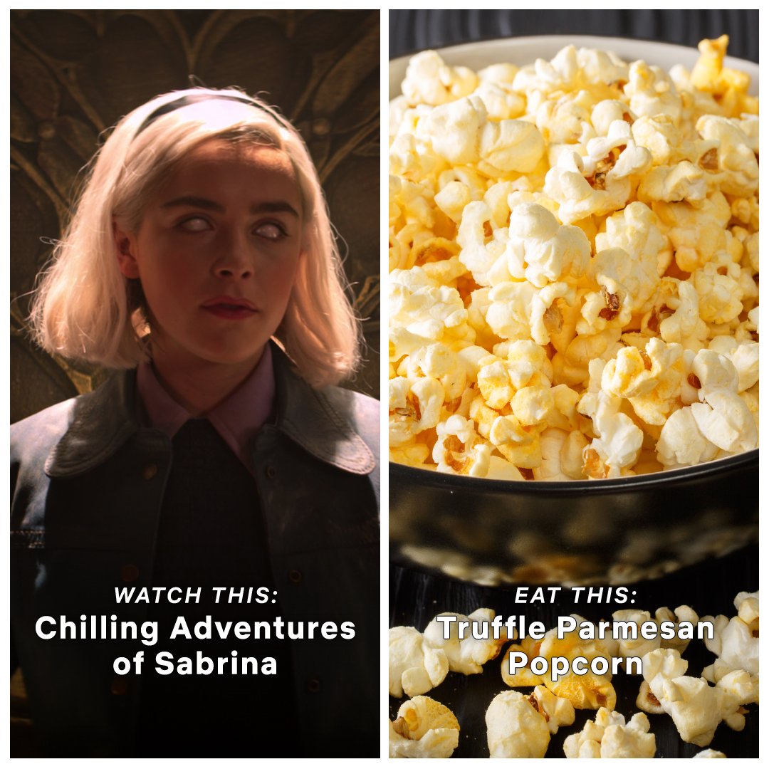 The only way to survive a chilly weekend is with a delightfully dark show and a big bowl of popcorn.