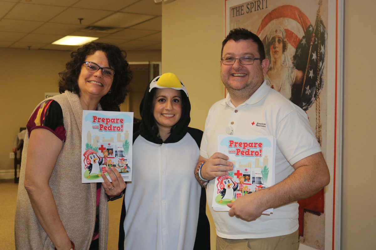 NJRedCross's tweet photo. Our Red Cross volunteers were excited to be trained to present a new youth preparedness program today! Prepare with Pedro prepares children, kindergarten through second grade, for local hazards and teaches them coping skills. #RedCrossReady #DisasterInstitute https://t.co/W1NsOOJHbU