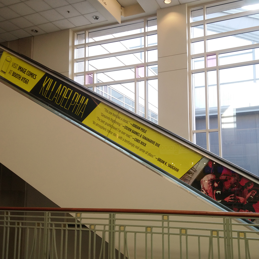 ImageComics's tweet photo. Aww yeah! ALA Midwinter is in full swing, and just look at this fancy KILLADELPHIA escalator!

Come visit us at Booth #1561

#alamidwinter #alamidwinter2020 #killadelphia https://t.co/ghGIM3Dj7J