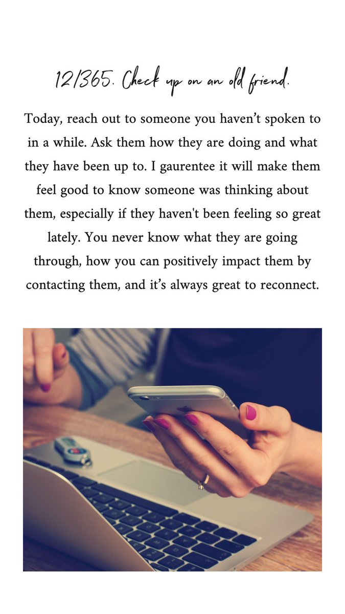 BABFoundation's tweet photo. 12/365.  REACH OUT TO AN OLD FRIEND. Today, reach out to someone you haven’t spoken to in a while. Ask them how they are doing and what they have been up to. I gaurentee it will make them feel good to (Click photo to read more) #kind365 #365daysofkindness https://t.co/nANYq2KCzR