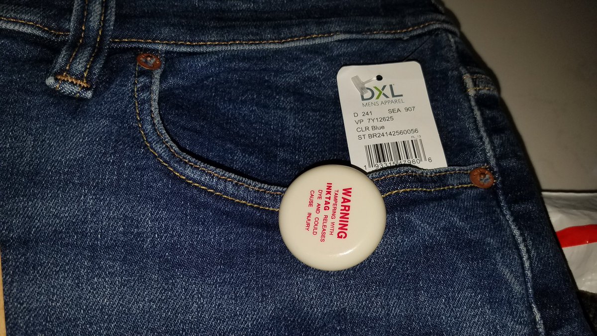 thebatson's tweet photo. @DestinationXL the efficiency and convenience of online orders is missing here... incorrect product then a security tag to finish off https://t.co/smvIMH1vFD