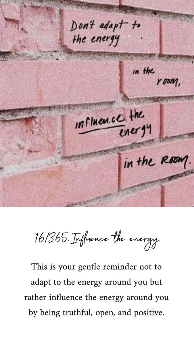 BABFoundation's tweet photo. 16/365. INFLUENCE THE ENERGY. This is your gentle reminder not to adapt to the energy around you but rather influence the energy around you by being truthful, open, and positive.  #truth #positivity #influence  #kind365 #365daysofkindness https://t.co/rnZeMSd63t