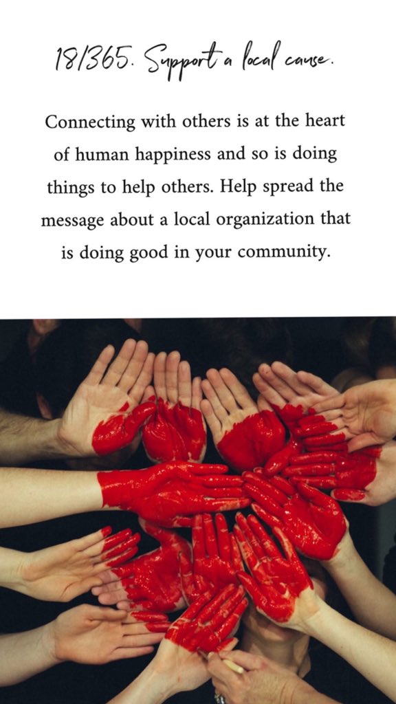 BABFoundation's tweet photo. 18/365. SUPPORT A LOCAL CAUSE. Connecting with others is at the heart of human happiness and so is doing things to help others. Help spread the message about a local organization that is doing good in your community.  #kind365 #365daysofkindness https://t.co/ZnvkwtVE8k