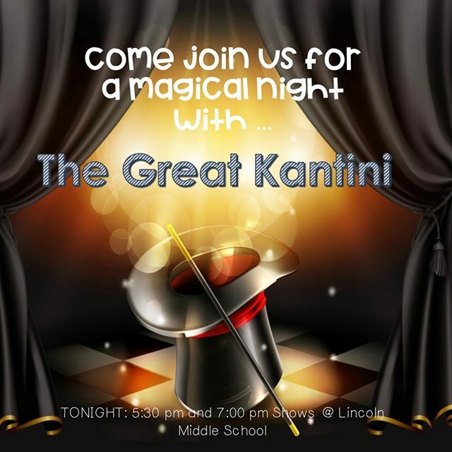 Tonight’s the night! Mr. Kantor is excited to give you a magical evening 🎩 Shows are at 5:30 and 7:00. Tickets are $5 at the door! See you soon 🙌🏻 #sd81engage #washington81 ift.tt/2NU84lx