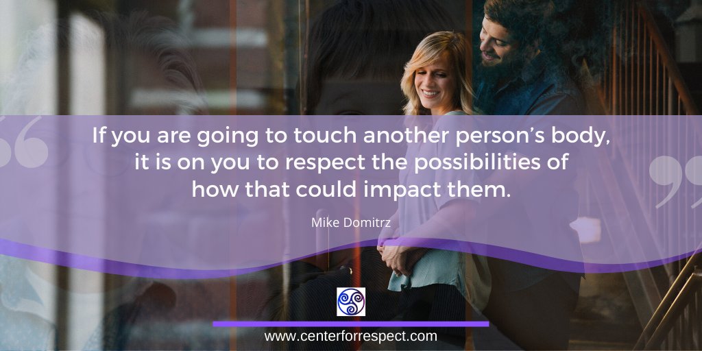 CenterRespect's tweet photo. If you are going to touch another personโs body, it is on you to respect the possibilities of how that could impact them, because itโs their body.
#respect
#consent
#askingFirst
#culture
#cultureofrespect
https://t.co/TcfEQvmKkf https://t.co/ECix3dd6Gh