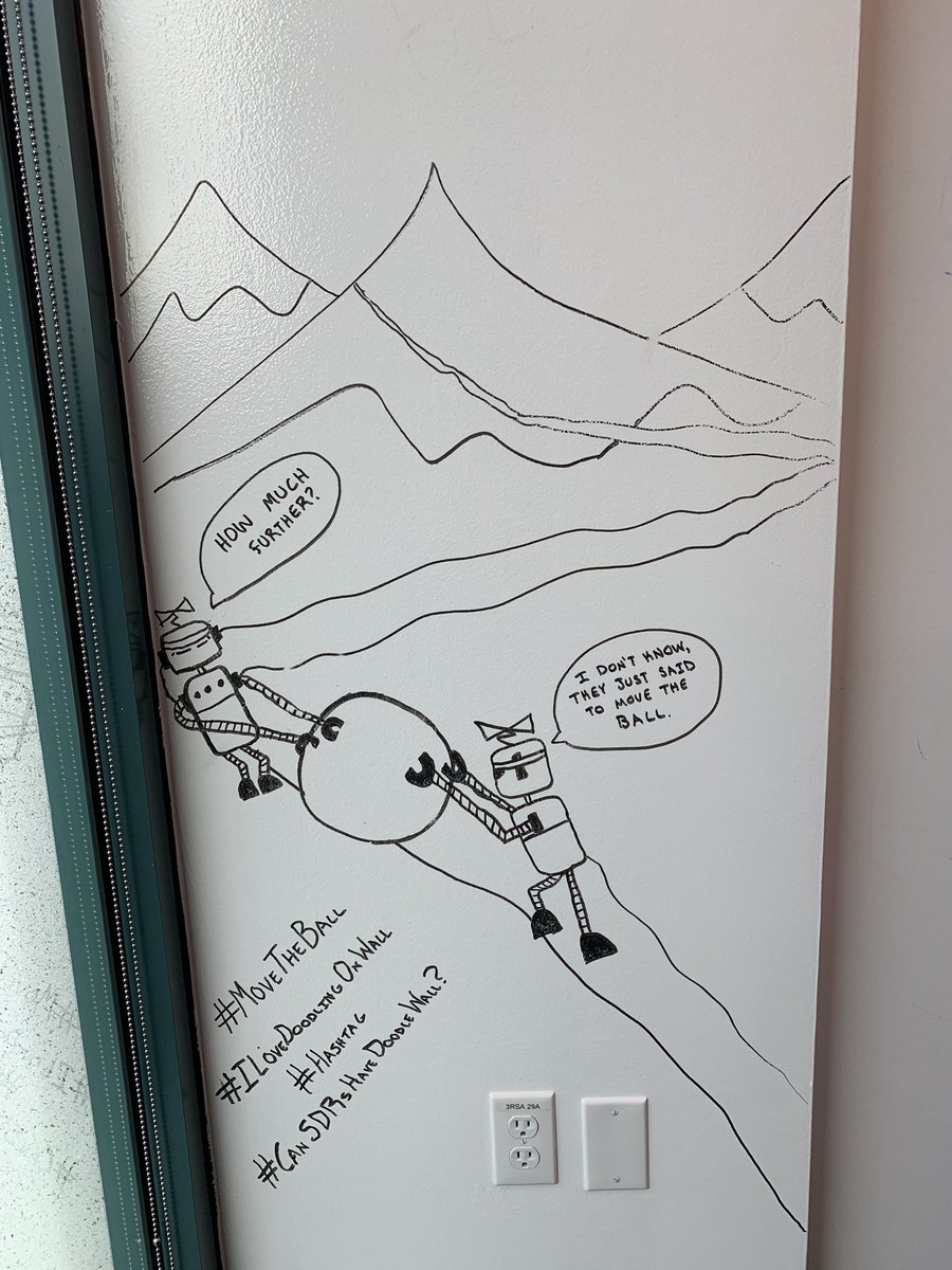 slangenfeld's tweet image. One of the many reasons why I love our Sales Development Representative team @Alation! Found this art lurking in one of our conference rooms today - it’s a play on our core value of “Move the ball” with Allie our company mascot. #SDRsRock #MarketingCreativity #StartupLife