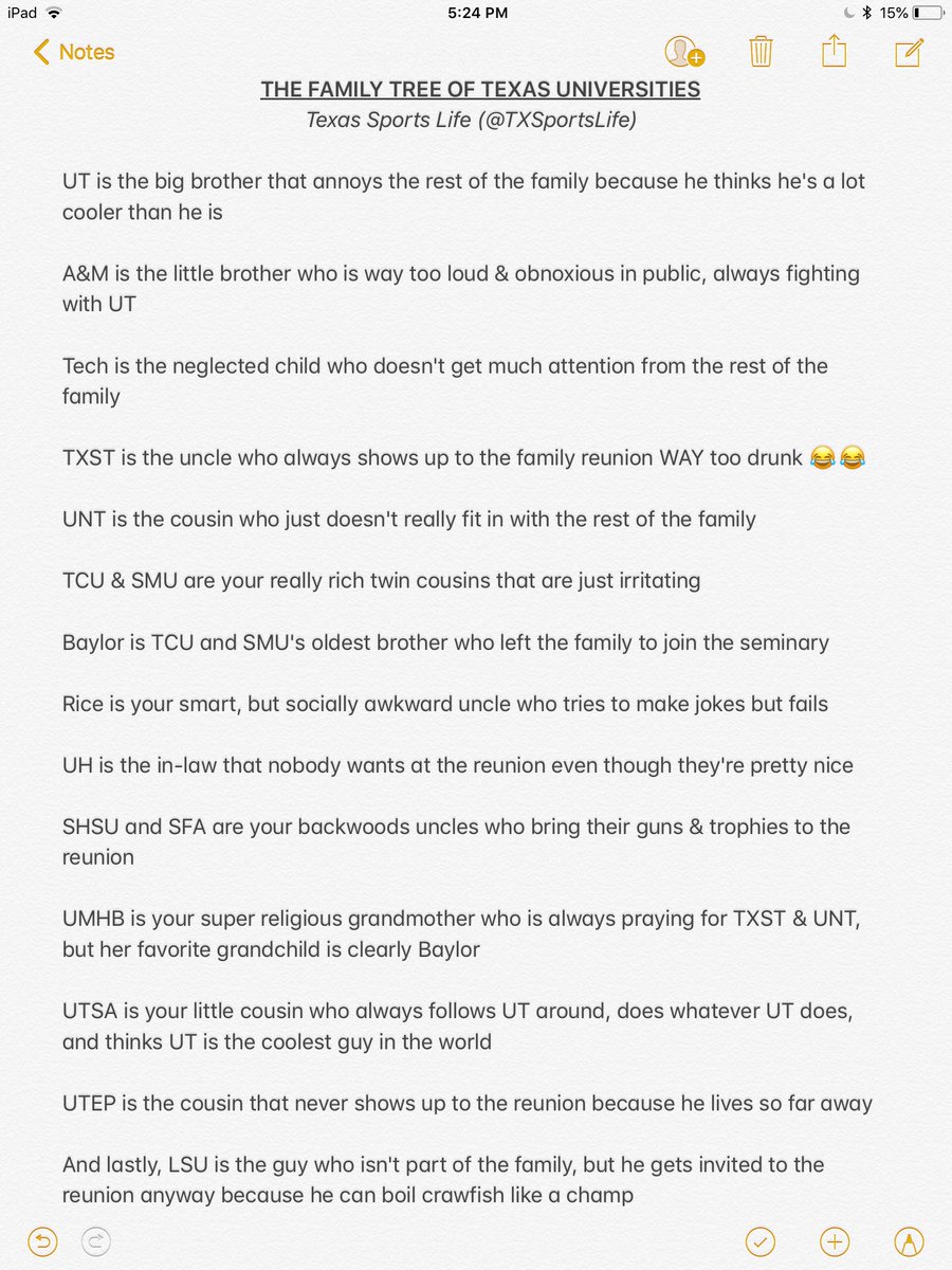 TXSportsLife's tweet image. THE FAMILY TREE OF TEXAS UNIVERSITIES ⬇️