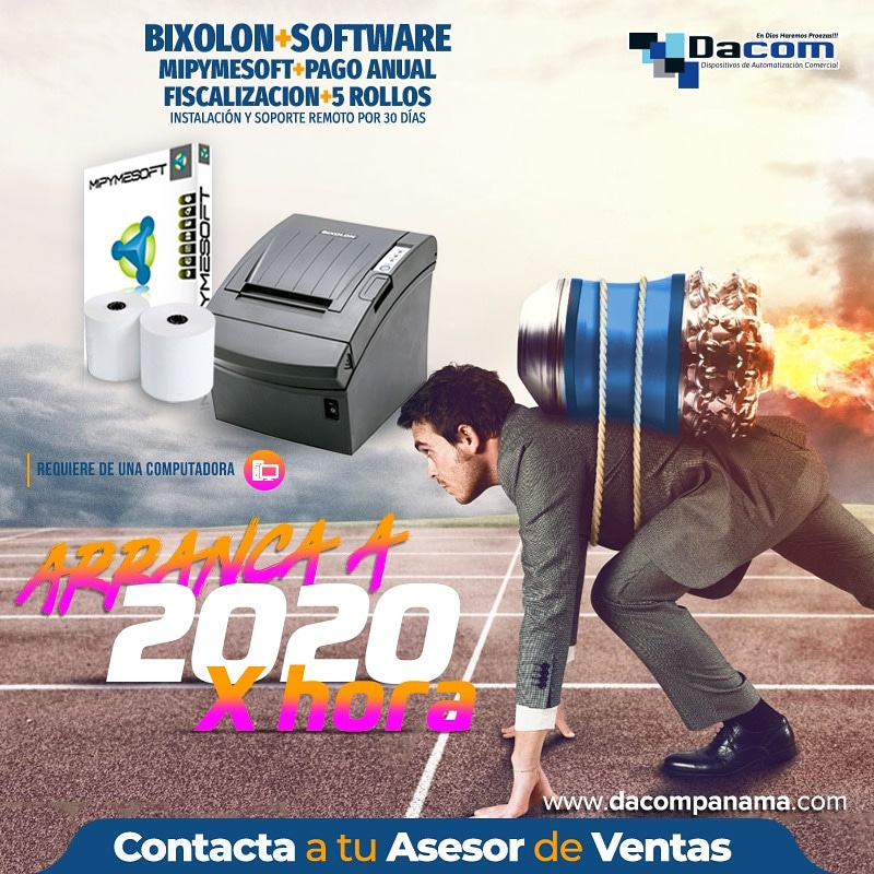 Dacom_Panama's tweet photo. Es contigo emprendedor!!!
.
Arranca a 2020 x hora 🚀 este inicio de año !!!
.
#Bixolon + #software
+ #mipymesoft +Pago anual +Fiscalización + 5 rollos
Pago Anual
LLAMA Y CONTACTA A TU ASESOR 👉📲 3211466.
.
#panamacity 
#507
#2020 
#MaquinasFiscales 
#impuestos
#emprendedores https://t.co/kMVjFt8hmn