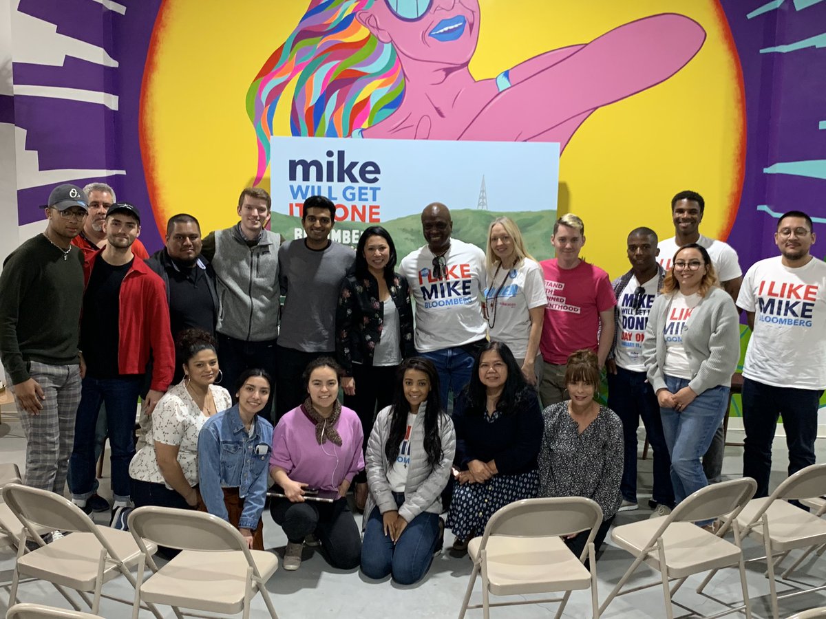 Murphy4OCMayor's tweet photo. Exciting to meet the @Mike2020 #LosAngeles team that’s helping @MikeBloomberg get his message and vision out to voters here in California. This hardworking team will help Mike get it done! #Bloomberg2020 https://t.co/0zoH8g8DkP