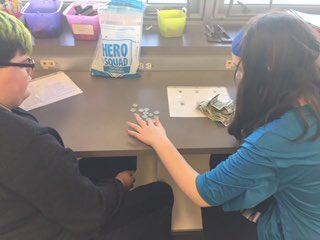 cb_ceife's tweet photo. Ms. Wansor’s functional math students have been helping Student Council count our @LLSusa Pennies for Patients donations as a real world application math lesson. We’re so grateful for their help!! @CBUnamiMS #UnamiPride https://t.co/ny4ZXrfwGA