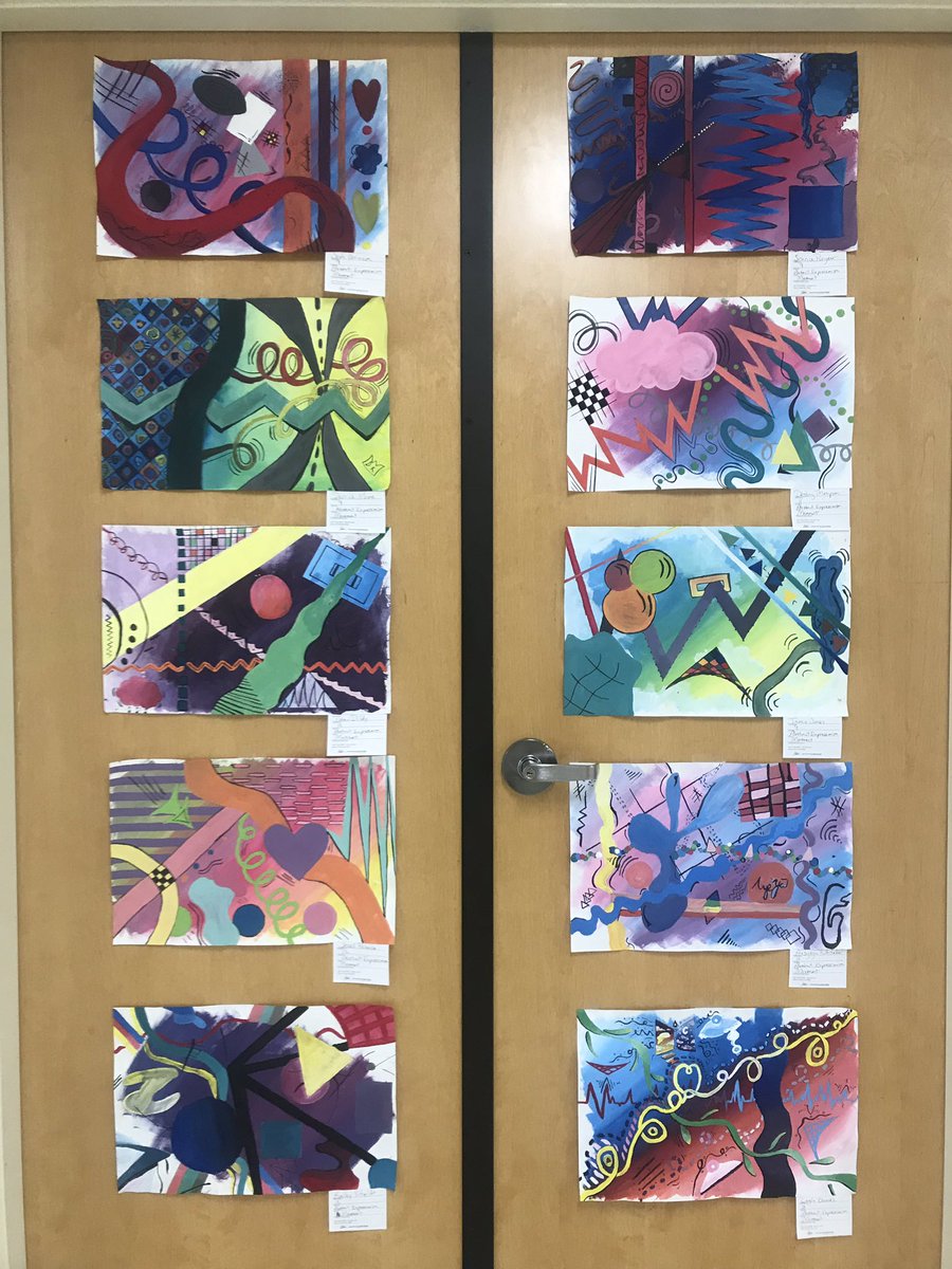 hjonesartvb's tweet photo. Abstract expressionism paintings created by Art Foundations students!   Pretty pumped about how these came out!  @GRHS_Stallions @VBCPSVisualArt https://t.co/muPB1jHnwM