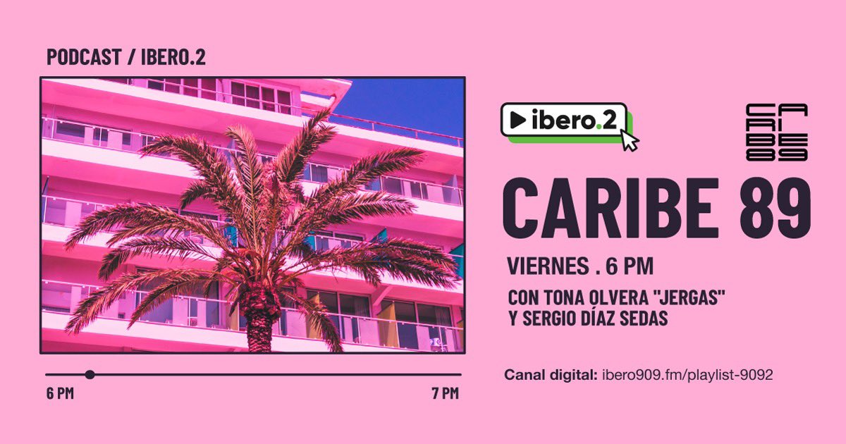 Ibero909FM's tweet photo. Hoy le damos la bienvenida a nuestro primer podcast a través de Ibero.2

#CARIBE89, un road trip musicalizado recorriendo una carretera infinita, sin voces ni apuntes. Sólo música. ¡Conócelo! 

Con: @jergas @silks_ 

#PonleA909 en punto de las 6 PM
https://t.co/4SPimwBryj https://t.co/2VEMWD5yXg