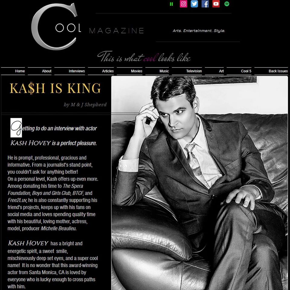 Thank you <a href="/CoolMagOnline/">Cool Magazine</a> for the interview and featuring me in the January 2020 issue available at:  coolmagazineonline.com/kash-hovey