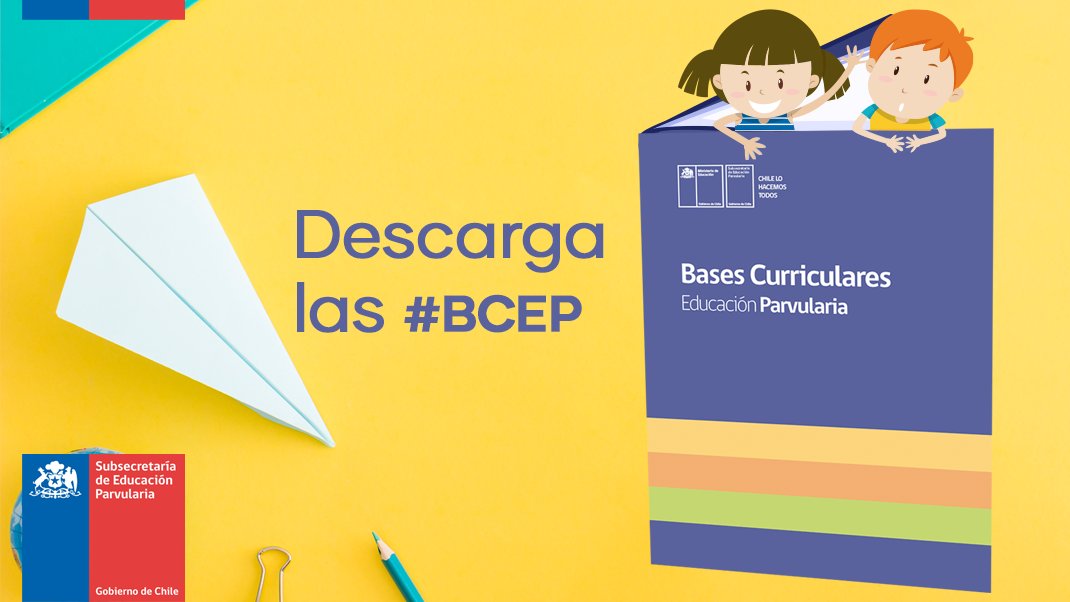 SubEducParv's tweet photo. Las #BCEP son el referente que define qué deberían aprender los párvulos desde los primeros meses de vida hasta el ingreso a la Educación Básica. Si aún no la descargas te dejamos el link acá ➡️ https://t.co/QsLQJYzeqV
@Mineduc @CEPChileAG @F_integra @segegob @JUNJI_Chile https://t.co/NkobUUD9Qs