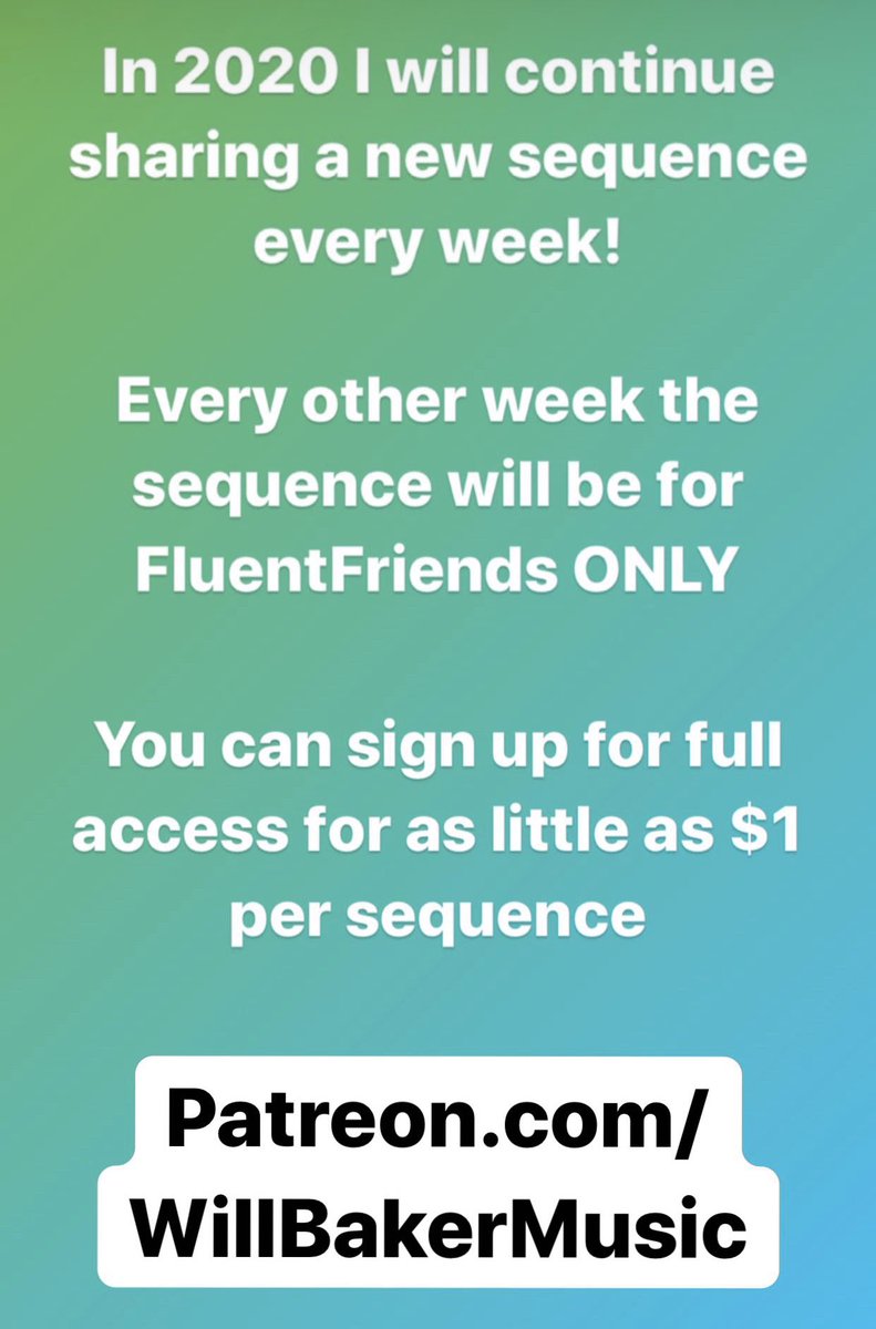 willbakermusic's tweet photo. -Weekly sequences in 2020
-Every other week is for #FluentFriends only
-Get full access for as little as $1 per sequence
https://t.co/jcV7Cr8yJ0 https://t.co/kZ4BkbsVTS