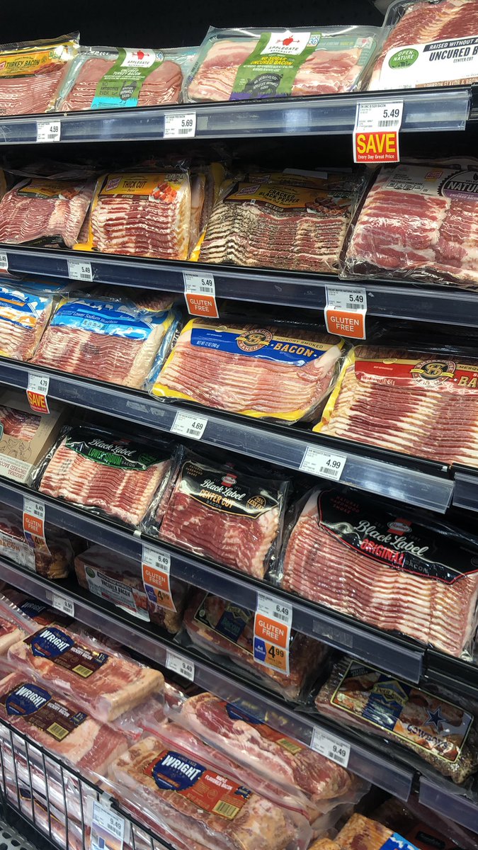 McCartyFarmsTX's tweet photo. Good news guys, the bacon at the local store is all gluten free! Thank Goodness 🤔🙄🥓 #FactsMatter https://t.co/D5Ok2OKdT9