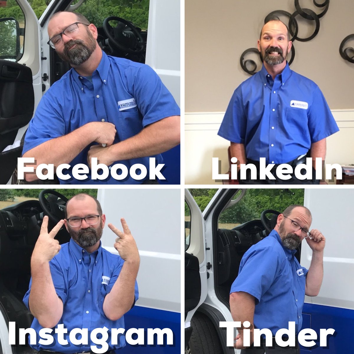 summit_clean's tweet image. Had to join in on the trend 😄

We’d appreciate a follow on Facebook, LinkedIn and Instagram! (Summit does not actually have a Tinder. Shocker.)