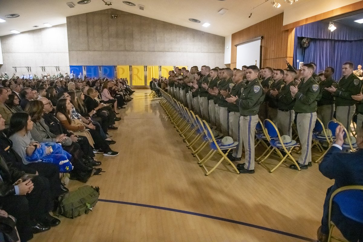 California's soon-to-be newest CHP officers pause during the graduation ceremony to thank family and friends for their unwavering support throughout their training.