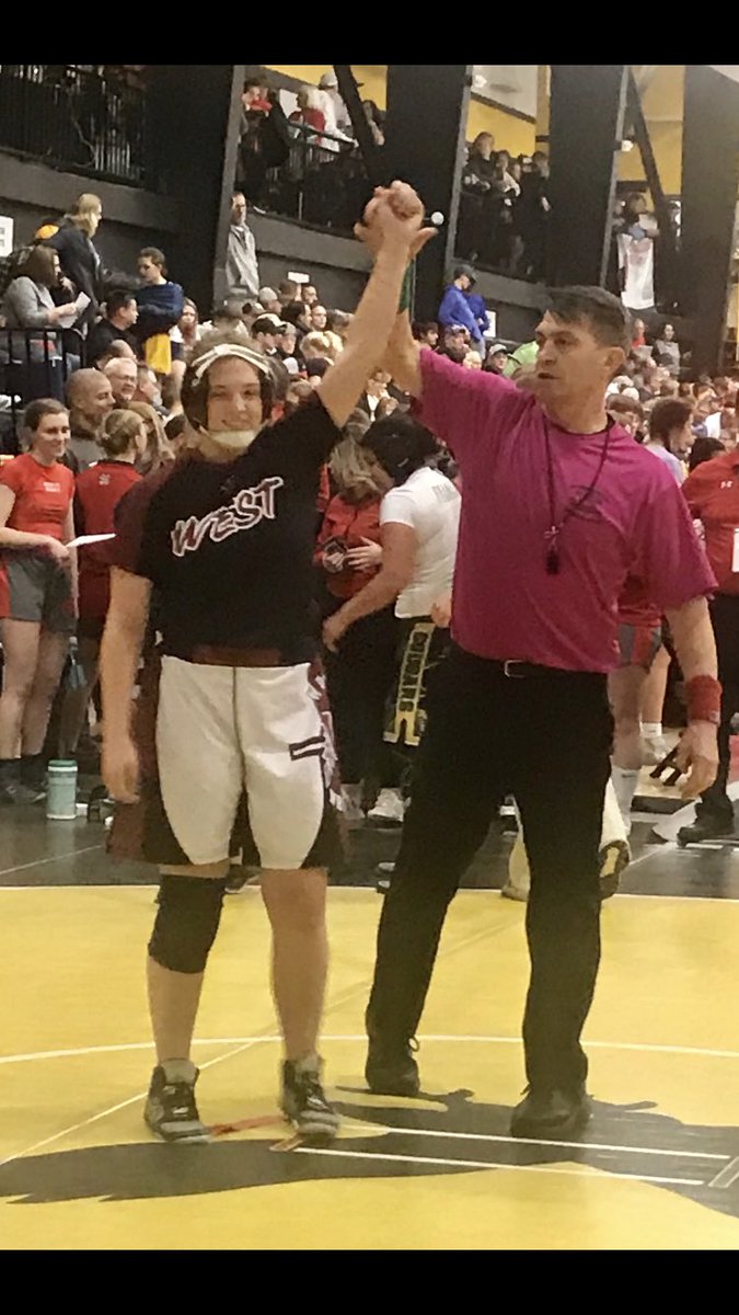 rescue301driver's tweet photo. Congratulations to @Schaffe2Allison for getting a pin in the first round of the Iowa Girls State Wrestling Tournament!! https://t.co/xfXvTZn3OJ