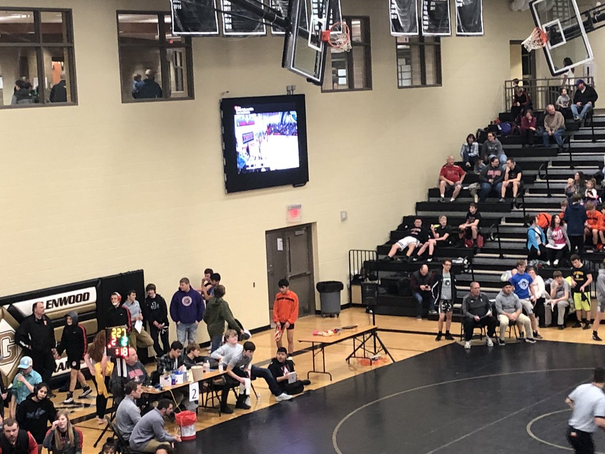 GlenwoodRams's tweet photo. Thanks to KCSI for the live basketball feed! We are hosting JV wrestling and watching basketball on the @GetScoreVision videoboards! https://t.co/3GoUViUytn