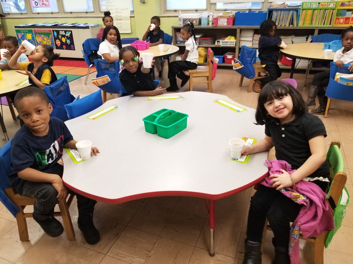 After comparing marshmallows for math and learning about recipes. Kindergartners enjoyed some hot cocoa. <a href="/TiltonSTEM/">Tilton Elementary</a>