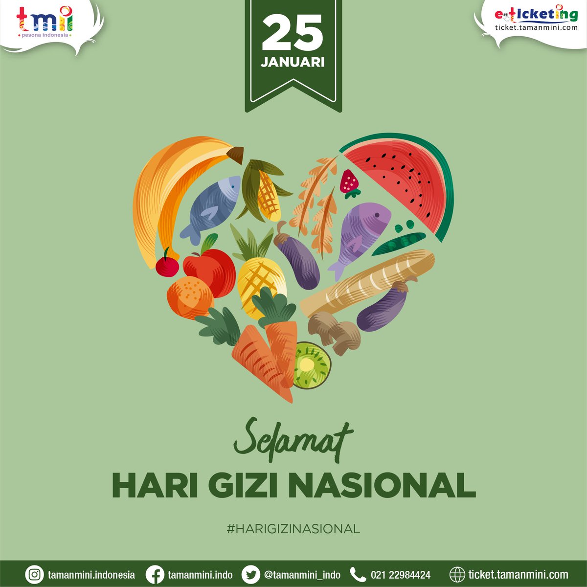 tamanmini_indo's tweet photo. //
Selamat Hari Gizi Nasional.
 Pada dasarnya, gizi merupakan komponen penting untuk sumber daya manusia yang sehat dan berkualitas.
Oleh karena itu, setiap tanggal 25 Januari diperingati sebagai Hari Gizi Nasional.
.
.
.
#harigizinasional #harigizi #nutritionday https://t.co/1wOuw7IQoa