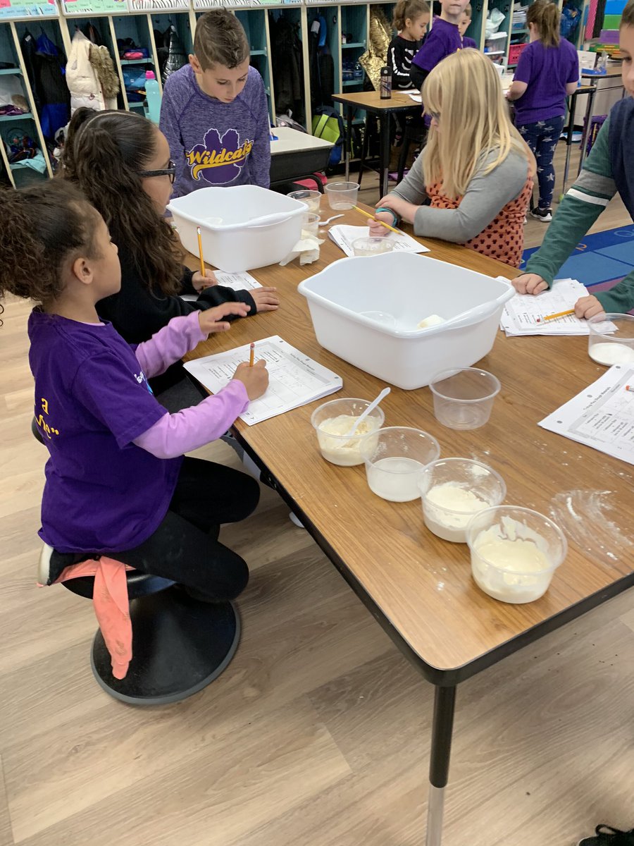 DAngelillo's tweet photo. Engineers getting busy testing ingredients for play dough to determine what happens when they are mixed together.  We are gearing up to make our high-quality play-dough! #parkavepride https://t.co/dqiGMkQemC