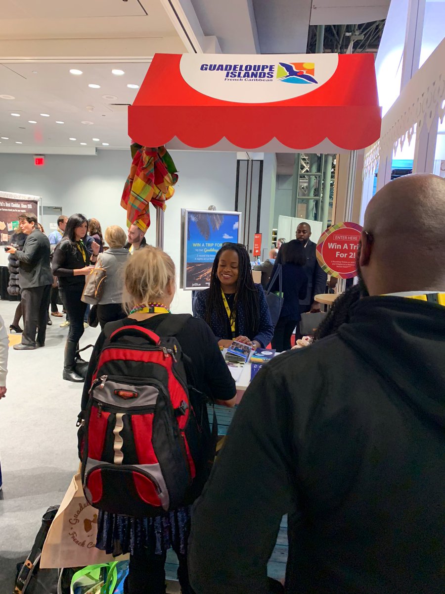 PhilipStewartNY's tweet photo. Not one, but TWO colorful booths at this weekend’s @NYTTravelShow featuring @visitGuadeloupe, @JetBlue’s newest destination taking off Feb 1st! ✈️ Stop by to say bonjour and enter to win a trip to the French Caribbean island! 🇫🇷🌴☀️ #JetBluePTP https://t.co/TcZIJ6wqBQ