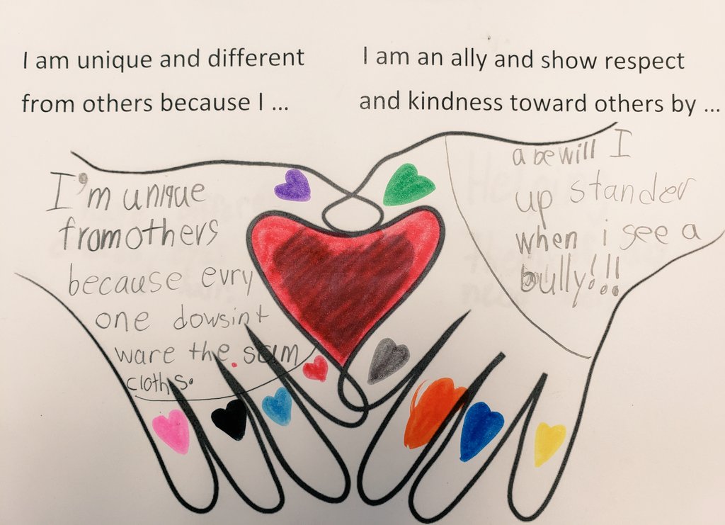 CHPS_KLaGamba's tweet photo. @WoodcrestES students participated in our second @ADL #NoPlaceforHate project during our January Family Day meeting. Students learned about being an ally and treating others in a respectful, kind manner. Everyone is unique and special in their own way! ❤ #WC2theCore https://t.co/Id7rsVofnU