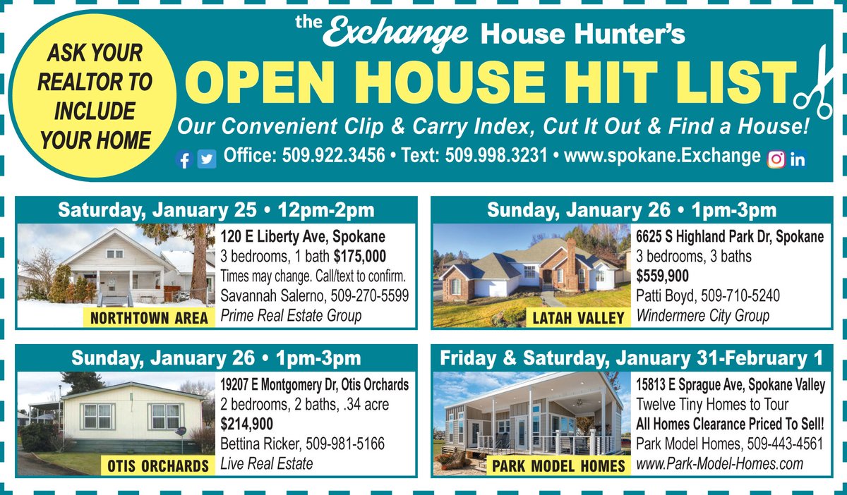 ExchangeSpokane's tweet photo. #Spokane check out these great homes this weekend! https://t.co/lkX1grvpNv
#realestate #spokanerealestate #realtor #spokanerealtor https://t.co/iDyMBw1hDx