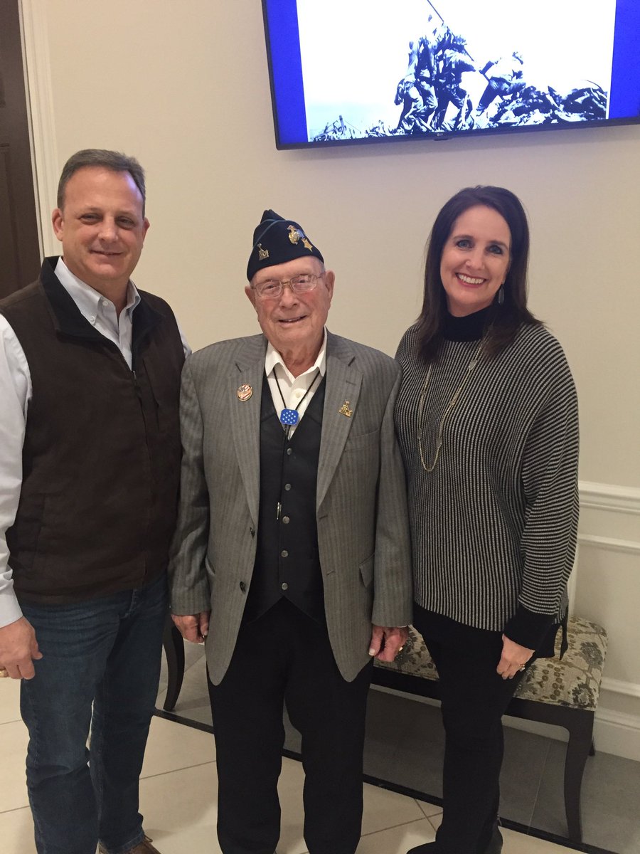 Celebrating Medal of Honor recipient Woody Williams at the Keller Gold Star Family Monument event.