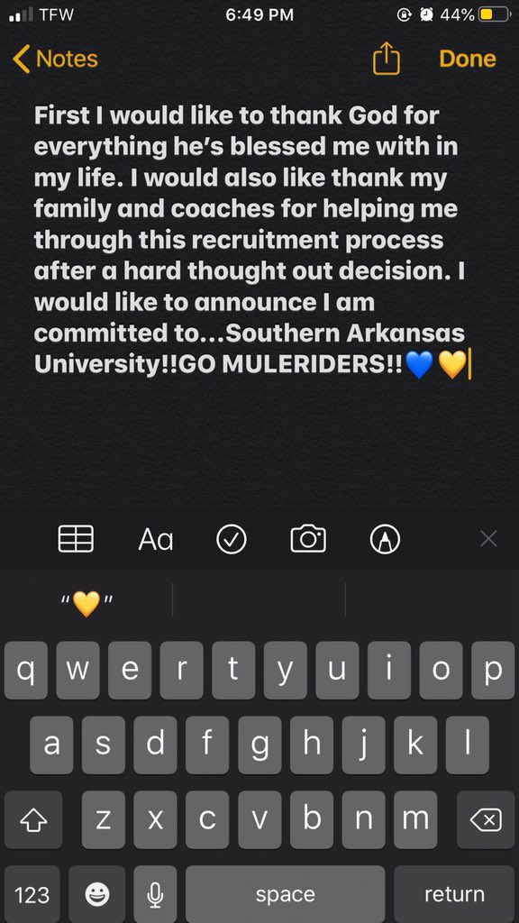 Anthonyh5213's tweet photo. It’s official‼️@ThankfulCoach @JakeNorwood13F @SAUFootball https://t.co/STQ4W47LfY