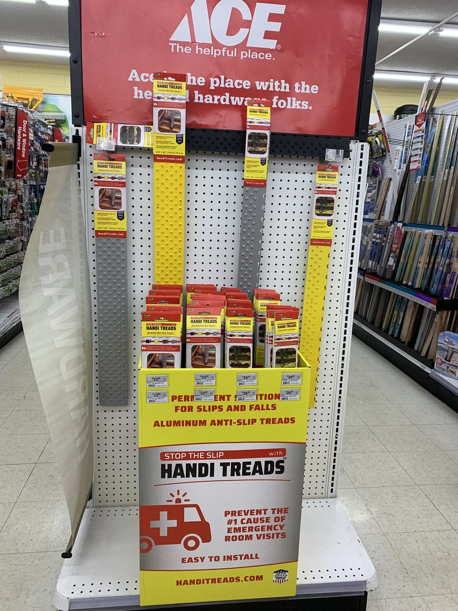 VillaParkAce's tweet photo. Rain turning to ice &amp; slushy snow scaring you from going down your steps?? We have the perfect permanent solution….HANDI TREADS!! Aluminum anti-slip treads and non-slip nosings. Stop in and check them out!! https://t.co/sDaUeZ65kY