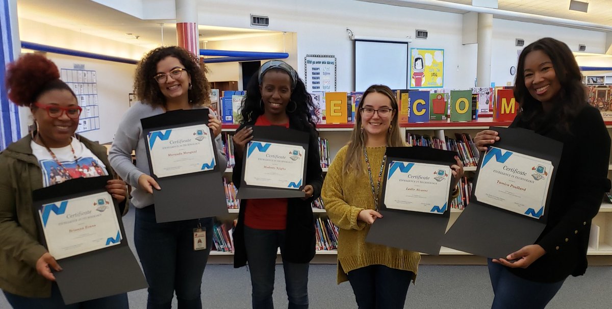 CummingsSci's tweet photo. Our amazing teachers are recognized for integrating Technology. Ms. Evans, Mangual, Njigha, Alvarez, & Poullard. @SK4DL @Cummings_Alief @AliefTech #CummingsStyle #AliefTech #AwesomeTeachers @MsLeslieAlvarez https://t.co/QrvlM0sPIv
