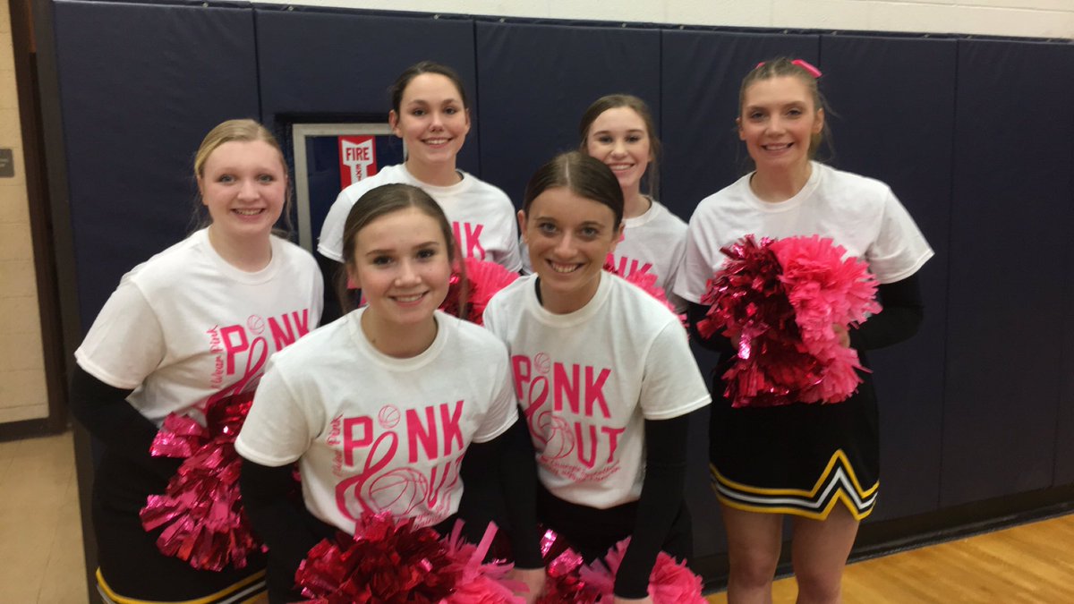 CariGruber's tweet photo. ACGC cheerleaders are proud to help Panorama support the fight against cancer at their basketball pink out. #cheer #cheerbasketball #pinkout @ACGChargers https://t.co/pKeYAgCJUt