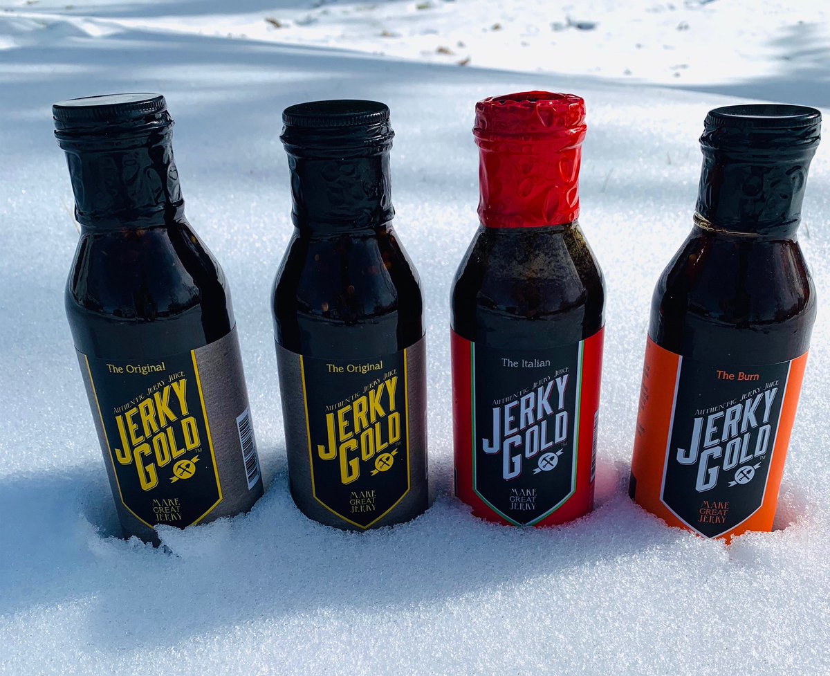 Introducing the SAMPLER PACK. All three of our flavors in one box delivered to your door for free!!! Use it to make 16-20lbs of homemade jerky! jerkygoldmarinade.com/products/sampl…