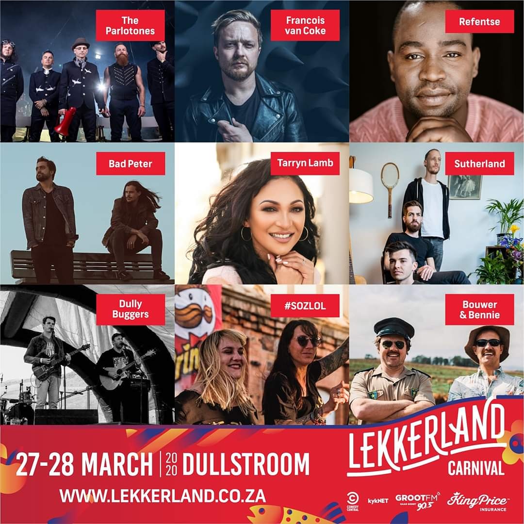 LekkerlandZA (@lekkerlandza) on Twitter photo 🤘Lekkerland Carnival 2020 🎉 27-28 March 🎈 #Dullstroom 👉 Tickets available online > lekkerland.co.za <a href="/FrancoisVanCoke/">Francois van Coke</a>
<a href="/refentsekunste1/">Refentse</a> <a href="/TarrynLamb/">Tarryn Lamb</a>
<a href="/BadPeterBand/">Bad Peter</a>.<a href="/BouwerBosch/">Sitdown Comedian</a>
<a href="/bennieboekfilm/">bennie fourie</a> <a href="/theparlotones/">The Parlotones</a> <a href="/cathgrenfell/">Dance Floor Shaker</a> #lekkerlandza <a href="/KingPriceIns/">King Price Insurance</a> <a href="/GrootFM/">GROOTfm 90.5</a> <a href="/kykNETtv/">kykNET TV</a> 🤘Lekkerland Carnival 2020 🎉 27-28 March 🎈 #Dullstroom 👉 Tickets available online > lekkerland.co.za <a href="/FrancoisVanCoke/">Francois van Coke</a>
<a href="/refentsekunste1/">Refentse</a> <a href="/TarrynLamb/">Tarryn Lamb</a>
<a href="/BadPeterBand/">Bad Peter</a>.<a href="/BouwerBosch/">Sitdown Comedian</a>
<a href="/bennieboekfilm/">bennie fourie</a> <a href="/theparlotones/">The Parlotones</a> <a href="/cathgrenfell/">Dance Floor Shaker</a> #lekkerlandza <a href="/KingPriceIns/">King Price Insurance</a> <a href="/GrootFM/">GROOTfm 90.5</a> <a href="/kykNETtv/">kykNET TV</a>