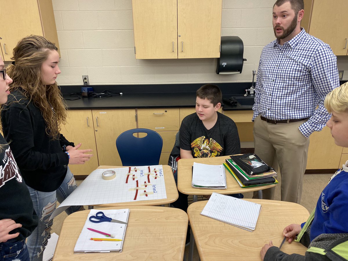AllisonSwanger's tweet photo. @TeaysValleyWest  @GeralynLupfer @TVWMS_MrLouks Students in 6th grade explored how to model fraction division by working collaboratively in groups to determine how much licorice each person would receive equally. #tvwmsgobig https://t.co/7ofuhC6DoQ