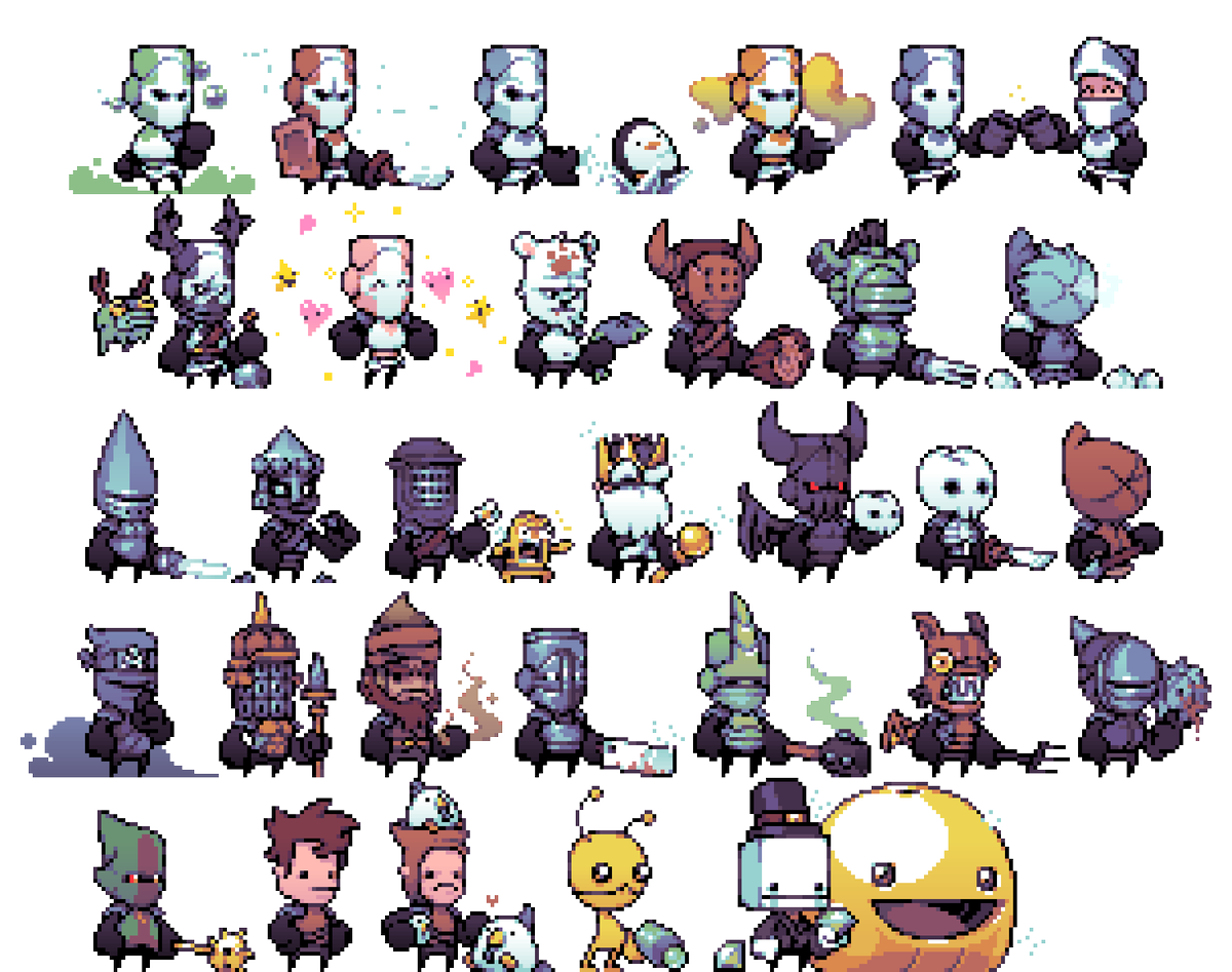 big.godon в X: „all playable castle crashers characters : ) + some lil guys  #pixelart @thebehemoth  / X