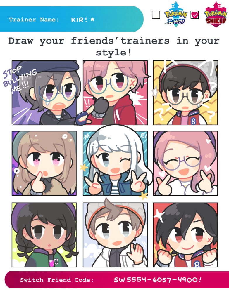 Kir Working Hard Yaaa Lmao I Wanted To Do Smth Like The Draw Your Friends Ocs In Your Style Meme But With My Friends Swsh Trainers I Hope