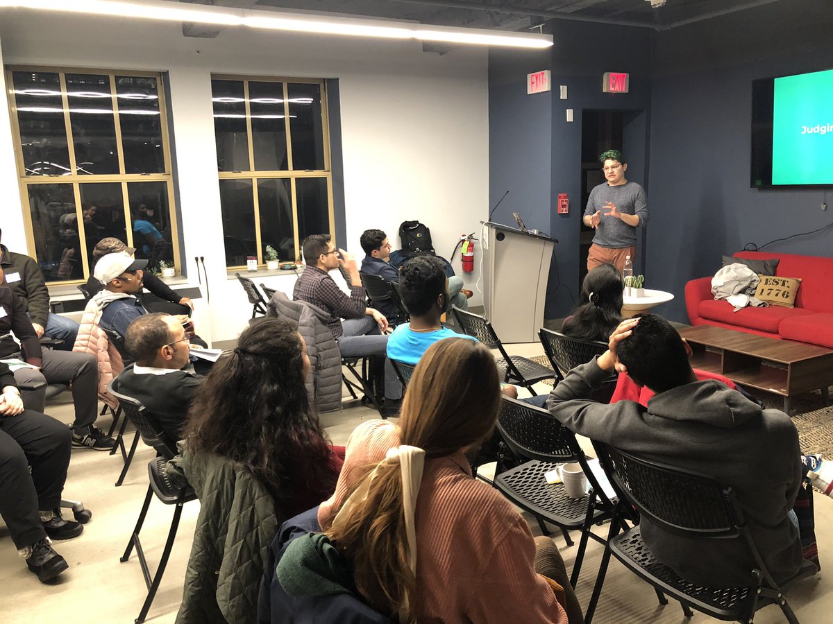 bycarolinac's tweet photo. Can’t believe we were sitting in these exact seats a year ago  @stephmargarita_  @KimmFlow and won our first startup weekend! 🥺😭 and now we organize #latinxtech events in Philly. Cheers to community ❤️ https://t.co/VNsi0G2x6q