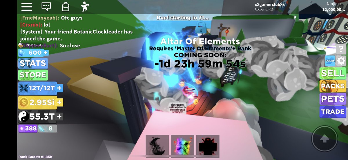 Scriptbloxian On Twitter Elements New Update Just Out For Ninja Legends Use In Game Code Epicelements500 For A Chi Boost Can You Master Every Element Before The Next Update Https T Co J7aj3etgdd - all new update 3 codes in ninja masters roblox