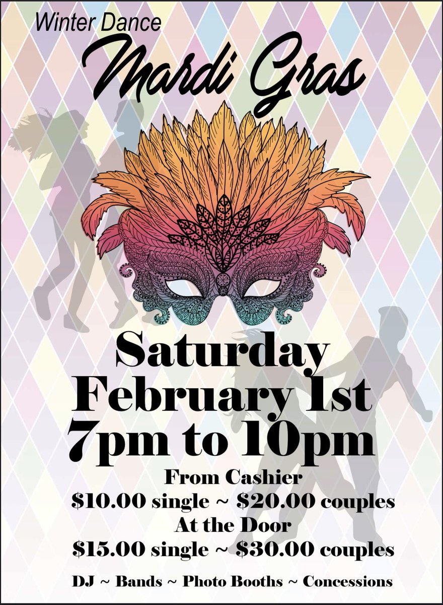EASTCLASSOF2022's tweet photo. ‼️CALLING ALL MUSTANGS‼️
The class of 2022 cordially invites you to the Mardi Gras Turnabout💜💛💚 
We will be featuring TWO of our very own mustang student bands, as well as a DJ and concessions!! Tickets on sale at the cashiers! @MEastActivities #mortonpride #orgullomorton https://t.co/P2xDob9Tmi